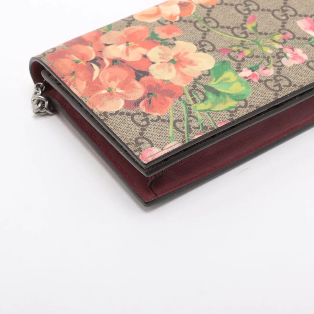 Gucci GG Blooms PVC leather Chain Wallet Beige - Picture 5 of 10